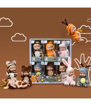 6pcs/set 13cm Animal Dress Up Dollls